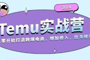 2024Temu出海赚美金实战营,从零开始打造跨境电商增加收入(124G)