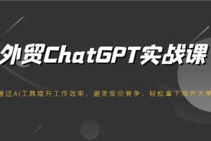 外贸ChatGPT实战课，通过AI工具提升工作效率，避免低价竞争，轻松拿下海外大单！