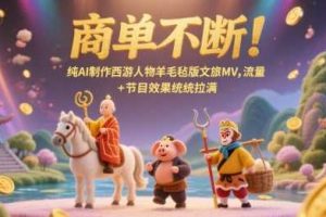 商单不断！纯AI制作西游人物羊毛毡版文旅MV，流量+节目效果统统拉满