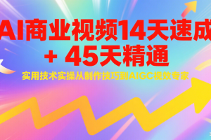 AI商业视频14天速成+45天精通实用技术实操，从制作技巧到AIGC视效专家