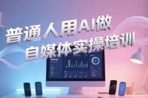 普通人用AI做自媒体实操培训，普通人一个人用ai做自媒体，视频制作、短视频引流、直播带货，轻松入门