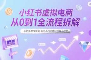 小红书虚拟电商从0到1全流程拆解，手把手教你复制，新手小白也能轻松月入过W