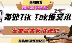 海外tiktok小说推文暴力项目，高停留率，高转化率，上手后一天搞顿饭钱不是问题