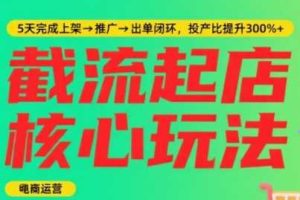 淘宝截流快速起店玩法，掌握暴力快速起店的流程，5天完成上架-推广-出单闭环