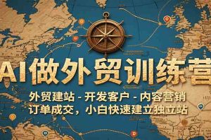 AI做外贸训练营，外贸建站-开发客户-内容营销-订单成交，小白快速建立独立站