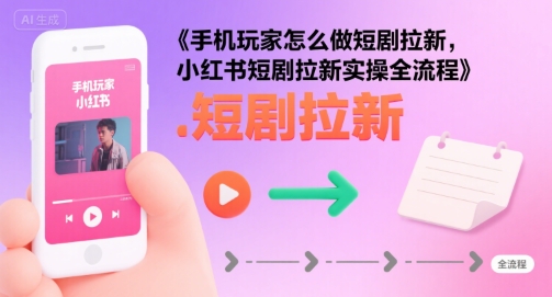 手机玩家怎么做短剧拉新，小红书短剧拉新实操全流程