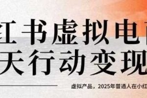 小红书虚拟电商14天变现训练营，虚拟产品，2025年普通人在小红书最后的搞钱机会（更新）