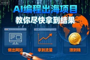 AI编程出海项目，教你尽快拿到结果-做出网站、拿到流量、賺到钱