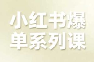 小红书爆单系列课，聚焦小红书电商全链路增长