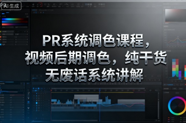 PR系统调色课程，视频后期调色，纯干货无废话系统讲解