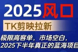 2025风口TK剪映capcut拉新项目，极限高客单，市场空白，2025下半年真正的蓝海项目