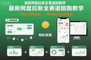 最新网盘拉新全赛道陪跑教学，0投入操作简单，一周内就可以见到成果