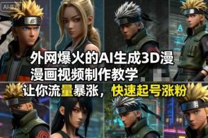外网爆火的AI生成3D漫画视频制作教学，让你流量暴涨，快速起号涨粉！