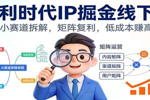 微利时代IP掘金线下课:30个小赛道拆解,矩阵复利,低成本赚高利润