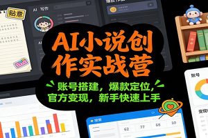 AI小说创作实战营:账号搭建,爆款定位,官方变现,新手快速上手