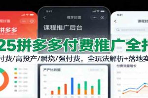 2025拼多多付费推广全打法:微付费/高投产/瞬烧/强付费,全玩法解析+落地实操