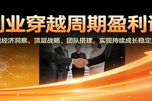 创业穿越周期盈利课:宏观经济洞察、顶层战略、团队搭建,实现持续成长稳定变现