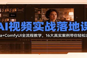 AI视频实战落地课:Sora+ComfyUI全流程教学,16大真实案例带你轻松出片