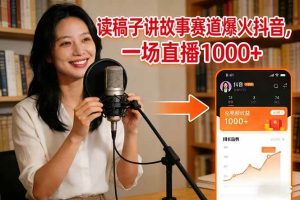 (17073期)读稿子讲故事赛道爆火抖音,一场直播日入1000+