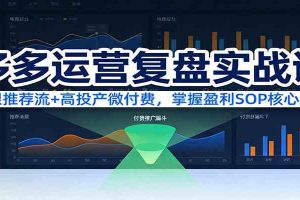 多多运营复盘实战课:无限推荐流+高投产微付费,掌握盈利SOP核心逻辑(更新)
