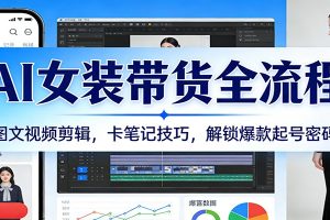 AI女装带货全流程:图文视频剪辑,卡笔记技巧,解锁爆款起号密码