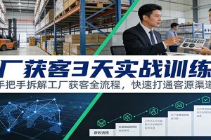 工厂获客3天实战训练营:手把手拆解工厂获客全流程,快速打通客源渠道