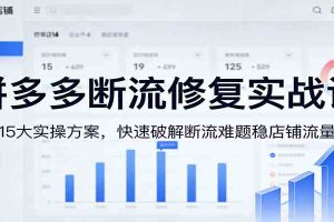 拼多多断流修复实战课:15大实操方案,快速破解断流难题稳店铺流量