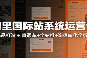 阿里国际站运营实战课:从店铺布局到TOP10旺铺,数据化运营,推广全攻略