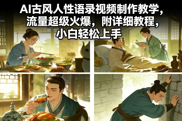 AI古风人性语录视频制作教学，流量超级火爆，附详细教程，小白轻松上手