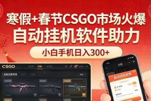 寒假+春节CSGO市场火爆,配合游戏自动挂机软件,小白只用一台手机也可日入300+