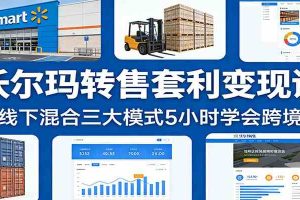 沃尔玛转售套利变现课:线上线下混合三大模式5小时学会跨境盈利