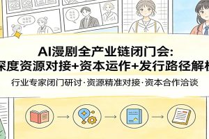 AI漫剧全产业链闭门会:深度资源对接+资本运作+发行路径解析