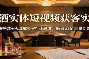 白酒实体短视频获客实战:矩阵搭建+私域成交+招商思维,解锁酒企流量新增长