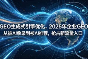 GEO生成式引擎优化,2026年企业GEO从被AI收录到被AI推荐,抢占新流量入口