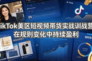 TikTok美区短视频带货实战训战营:在规则变化中持续盈利