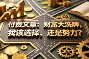 付费文章:财富大洗牌,我该选择,还是努力?