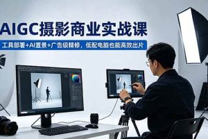 (18434期)AIGC 摄影商业实战课,工具部署+AI置景+广告级精修,低配电脑也能高效出片