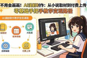 (18439期)不用会画画!AI漫剧制作:从小说取材到付费上传,零基础手把手教学变现路径