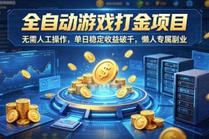 全自动游戏打金项目,无需人工操作,单日稳定收益破千,懒人专属副业【揭秘】