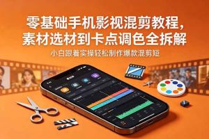 (18750期)零基础手机影视混剪教程,素材选材到卡点调色全拆解,小白跟着实操轻松制作爆款混剪短片