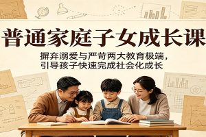 普通家庭子女成长课:摒弃溺爱与严苛两大教育极端,引导孩子快速完成社会化成长
