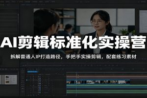 AI剪辑标准化实操营:拆解普通人IP打造路径,手把手实操剪辑,配套练习素材