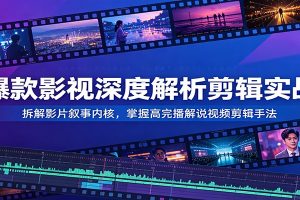 爆款影视深度解析剪辑实战:拆解影片叙事内核,掌握高完播解说视频剪辑手法