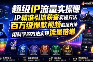超级IP流量实操课,IP精准引流获客实操方法,百万级爆款视频底层方法,用科学的方法实现流量倍增