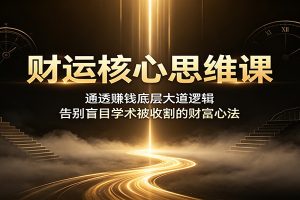 财运核心思维课:通透赚钱底层大道逻辑,告别盲目学术被收割的财富心法