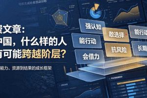 付费文章:在中国,什么样的人最有可能跨越阶层?