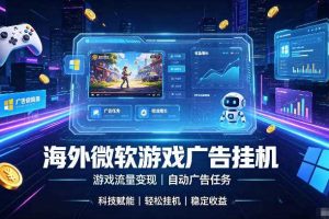 海外游戏广告自动挂G,轻资产海外副业风口,单设备稳定产出500+【揭秘】
