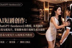 (19545期)AI短剧创作:ChatGPT+Seedance2.0教程,从零制作恶毒女配短片,掌握脚本图片视频生成全流程