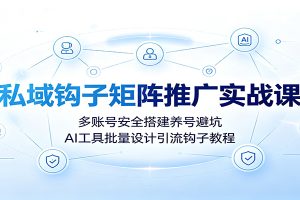 私域钩子矩阵推广实战课:多账号安全搭建养号避坑,AI工具批量设计引流钩子教程