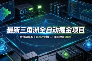 最新三角洲全自动掘金项目,结合AI脚本,可24小时挂G,单日收益200+【揭秘】